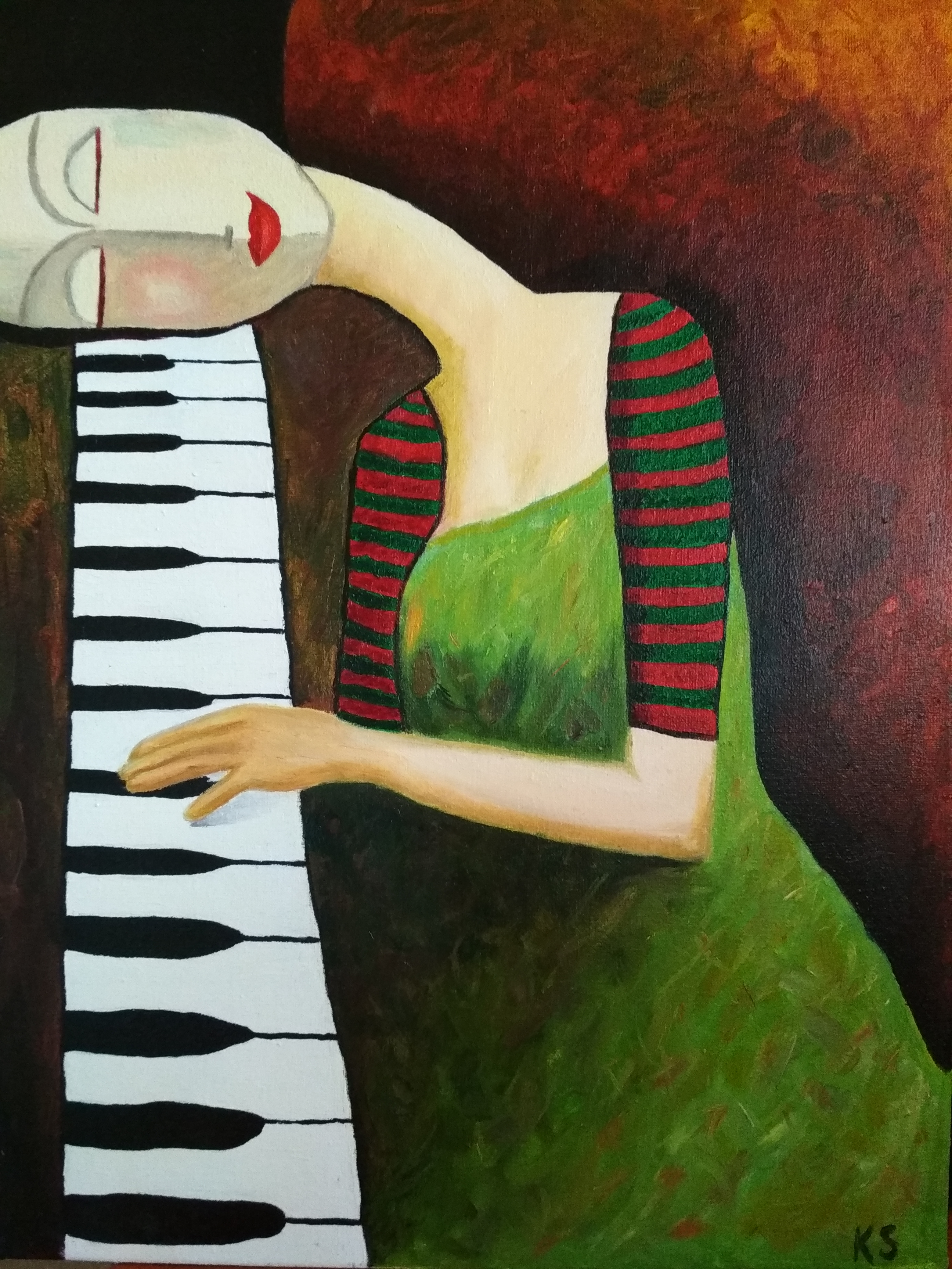 A girl with piano